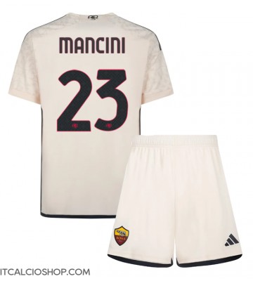 AS Roma Gianluca Mancini #23 Seconda Maglia Bambino 2023-24 Manica Corta (+ Pantaloni corti)